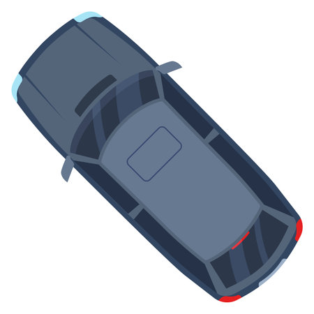 Black suv top view. Crossover car iconのイラスト素材