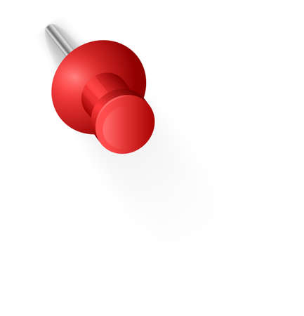Red thumb tack. Realistic push pin mockupのイラスト素材