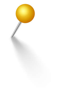 Yellow board pin. Paper sewing needle mockupのイラスト素材