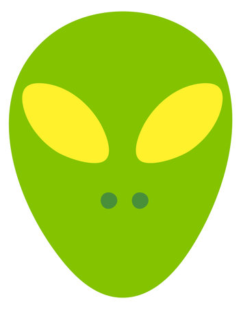 Green alien face. Ufo space monster maskのイラスト素材