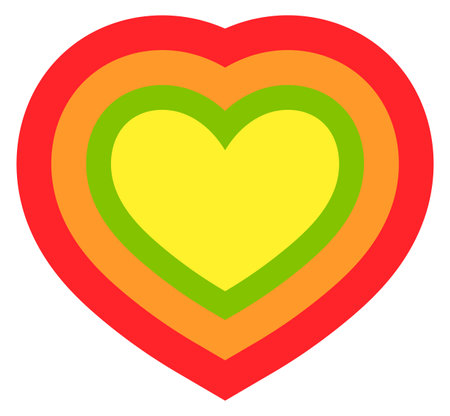 Colorful heart icon. Love symbol. Retro signのイラスト素材