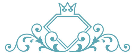 Luxury vintage template. Crowned diamond frameのイラスト素材