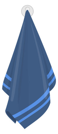 Dark towel hanging on hook. hygiene symbolのイラスト素材
