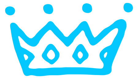 Crown doodle drawing. Hand drawn royal symbolのイラスト素材