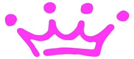 Princess crown icon. Hand drawn brush stroke logoのイラスト素材