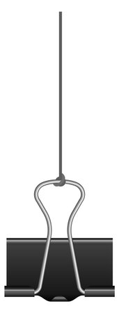 Binder clip hanging. Attach fix realistic mockupのイラスト素材