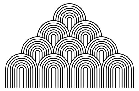 Geometric line decorative element in mid century styleのイラスト素材