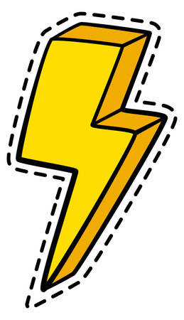 Flash sticker. Retro pop art lightning patchのイラスト素材