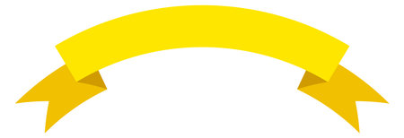 Yellow ribbon tag. Curved banner flag labelのイラスト素材