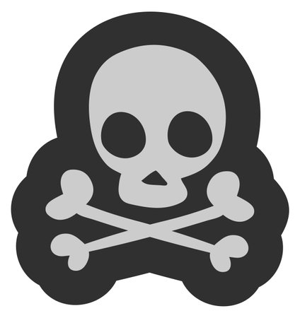 Skull with crossbones sticker. Death black icon. Poison signのイラスト素材