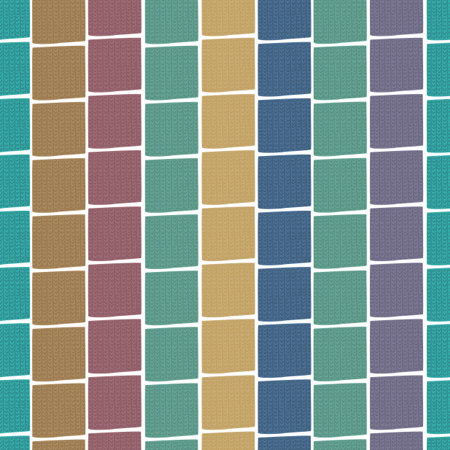 Knitted squares seamless pattern. Doodle handcraft elements vector background. Trendy hand made...