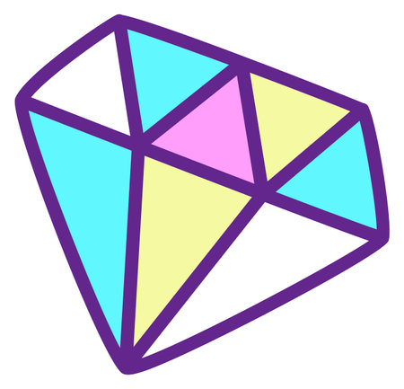 Color diamong icon. Magic gem. Jewel signのイラスト素材
