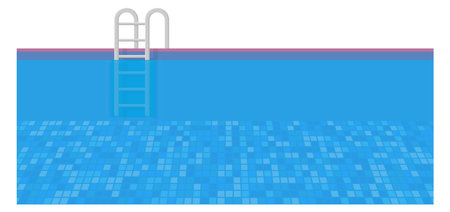 Water pool backround. Empty scene with ladderのイラスト素材