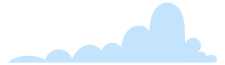 Blue cloud icon. Fluffy round sky elementのイラスト素材
