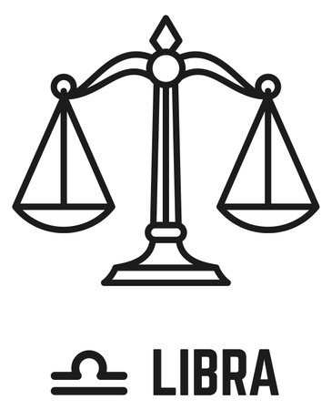 Libra sign. Zodiac symbol. Esoteric horoscope iconのイラスト素材
