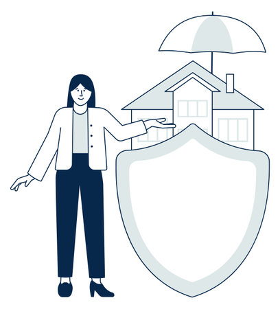 House insurance icon. Residential property security contractのイラスト素材