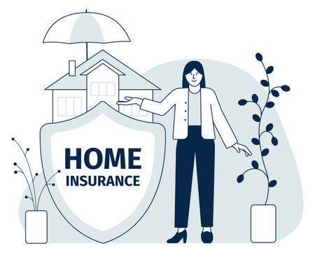 Home insurance contract. Property protection agreement conceptのイラスト素材
