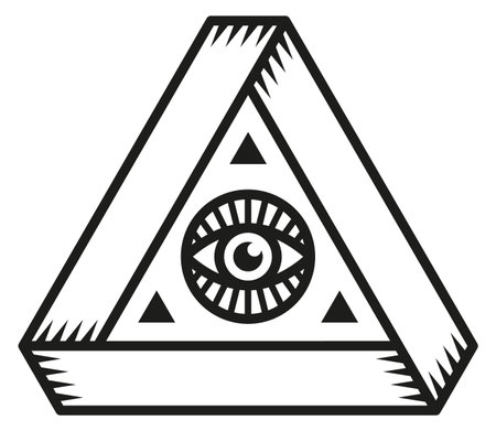 Vintage badge with eye sign. Decorative hipster labelのイラスト素材