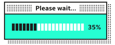 Progress loader window in vintage interface. Hipster style computer screenのイラスト素材