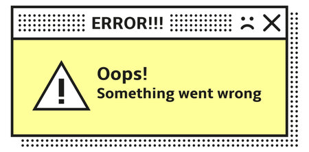 Computer os error window in retro interface style