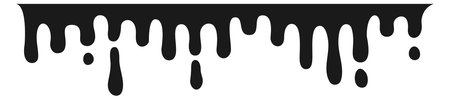 Black ink flow pattern. Dripping horizontal borderのイラスト素材