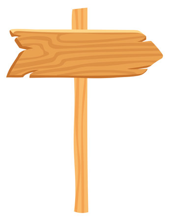 Wooden direction pointer. Cartoon arrow plank boardのイラスト素材