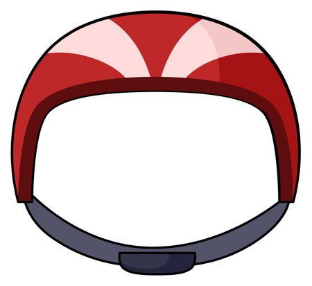 Red helmet cartoon icon. Sport head safetyのイラスト素材