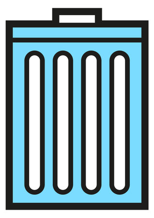Trash bin icon. Garbage basket retro symbolのイラスト素材