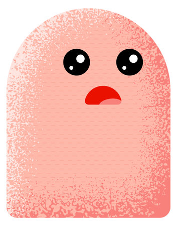 Sad face color shape character. Funny figureのイラスト素材