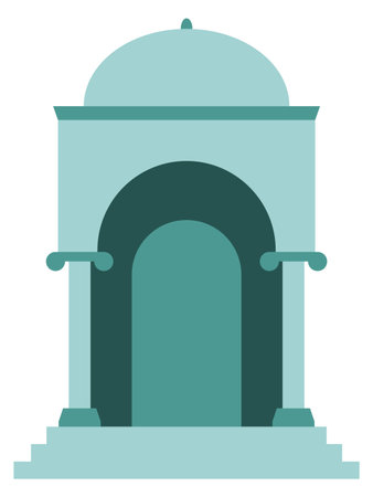 Eastern doorway in trendy color style. Modern maroccan architectureのイラスト素材
