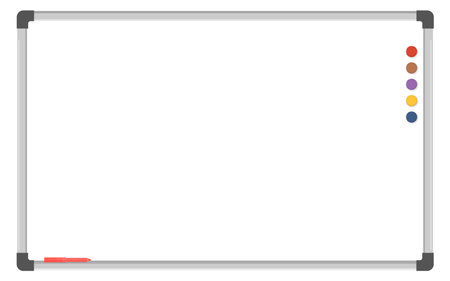 Empty whiteboard for color markers. Office presentation boardのイラスト素材