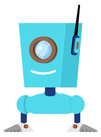Funny robot. Cartoon game mascot. Kid toyのイラスト素材