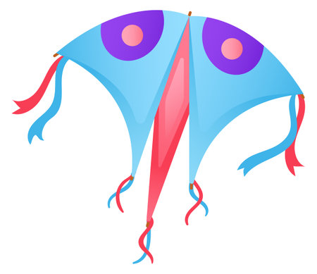 Colorful kite flying. Wind weather toy iconのイラスト素材