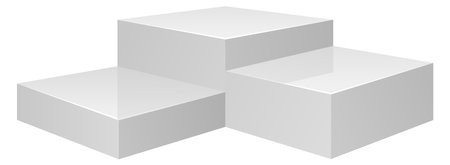 White pedestal mockup. Realistic empty product podiumのイラスト素材
