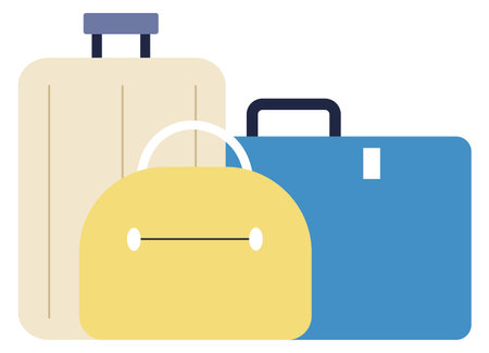 Baggage icon. Color travel bags. Luggage symbolのイラスト素材