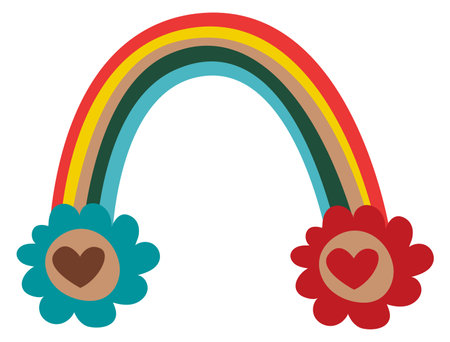 Lovely rainbow. Romantic miracle symbol. Fairytale signのイラスト素材