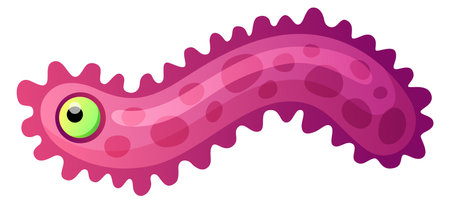 Funny amoeba cell. Cartoon microbiology mascot characterのイラスト素材