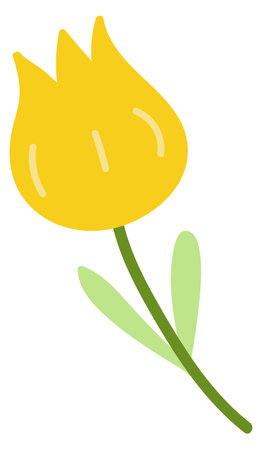 Yellow tulip icon. Color spring flower symbolのイラスト素材