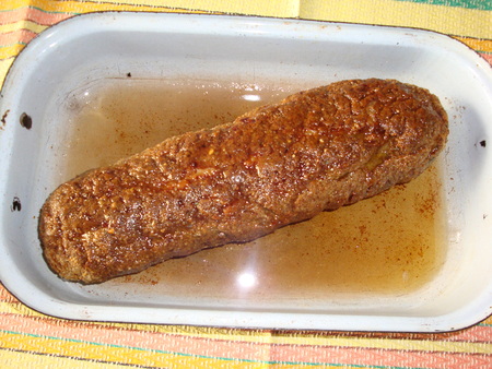 Meat loaf after bakingの写真素材
