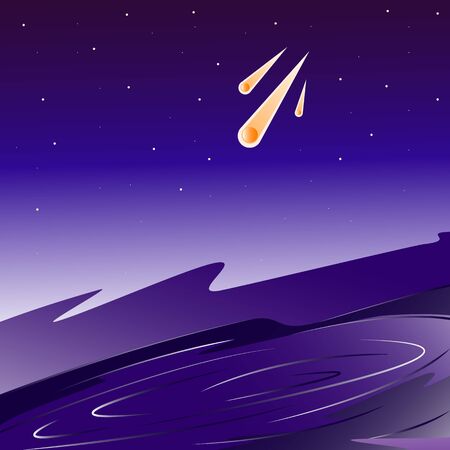 Star galaxy space crater asteroids vector illustration