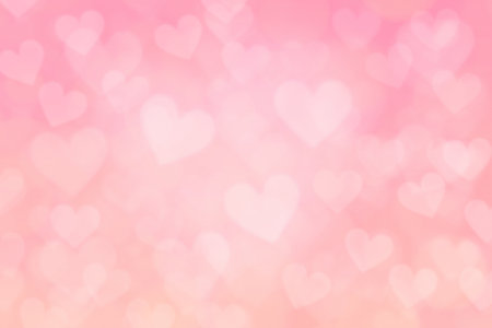 Pink Valentine Blurred Hearts Bokeh Light Texture Background Illustrationの写真素材