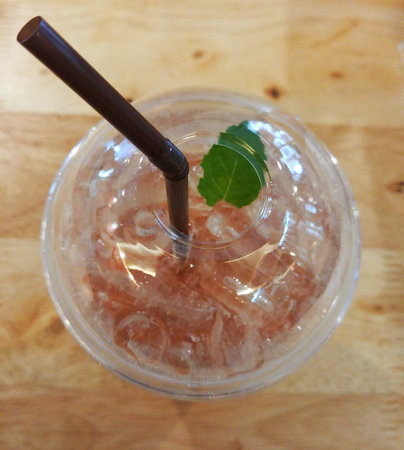 Apricot juice, soda bangkok, Thailandの写真素材