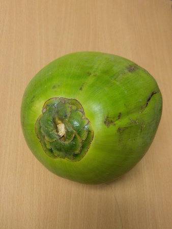 Coconut on the table.の写真素材