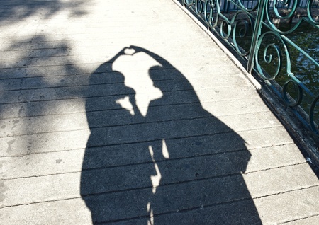 The shadow me and my love .Thailand