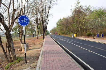 The road and traffic signs.Thailandの写真素材