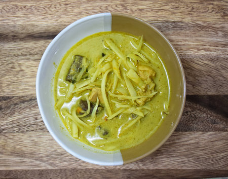 Thai food, Green curry with bamboo shootの写真素材