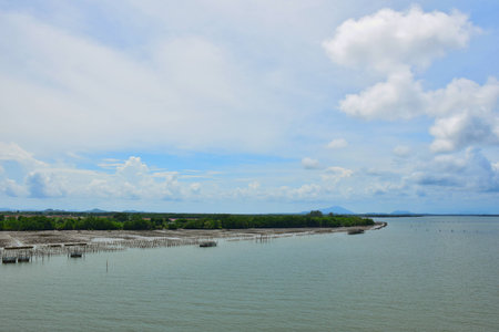 Sea view I made photograph from Taksin Maharat bridge at Chanthaburi province ,Thailand on 18 July 2017.の写真素材