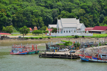 Fisherman lifestyle I made photograph from Taksin Maharat bridge at Chanthaburi province ,Thailand on 18 July 2017.のeditorial素材