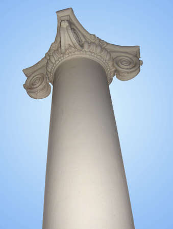 Isolated column on gradient blueの写真素材