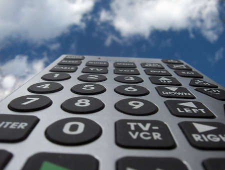 Remote device soars to the skyの写真素材